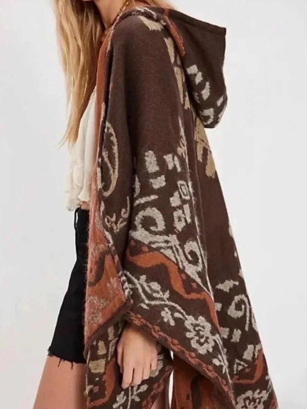 NWT Free People Rown Printed Duster in Brown